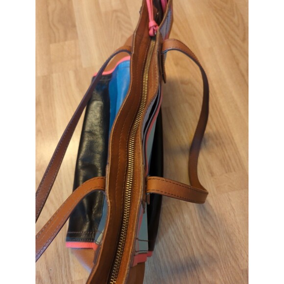 Fossil Emma Tote Shoulder Bag Multicolor Patchwork Leather Large - Picture 13 of 14
